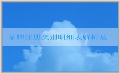 品牌注冊類別明細表解析及填寫指南