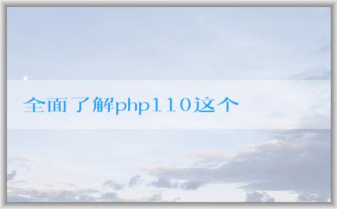 全面了解php110這個(gè)型號(hào)的硬件配置及使用方法